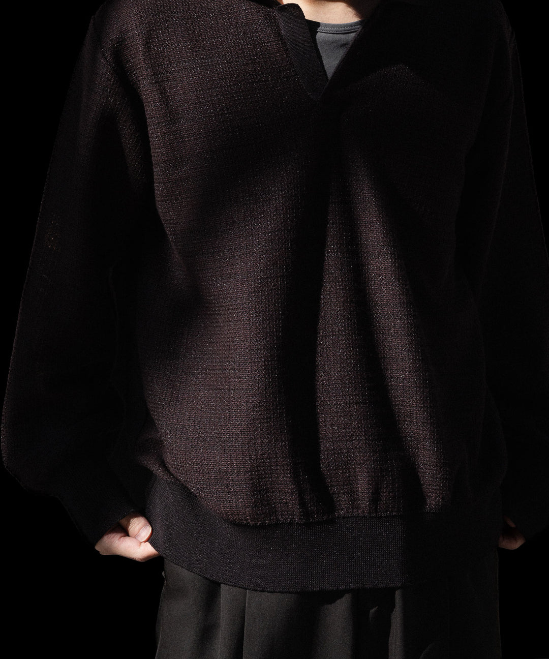 ssstein(シュタイン)のSLUB COTTON KNIT SKIPPER LS - DARK BROWNの公式通販サイトsession福岡セレクトショップ