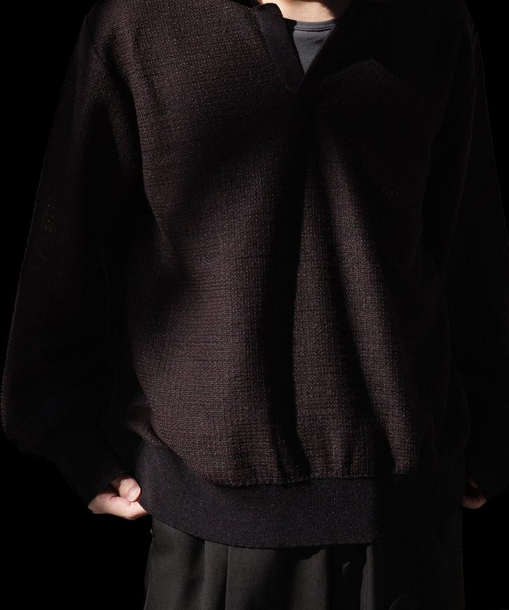 ssstein(シュタイン)のSLUB COTTON KNIT SKIPPER LS - DARK BROWNの公式通販サイトsession福岡セレクトショップ