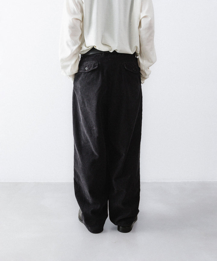 concause-コンコースのCORDUROY WIDE TAPERED SLACKSのBLACK公式通販サイトsession福岡セレクトショップ
