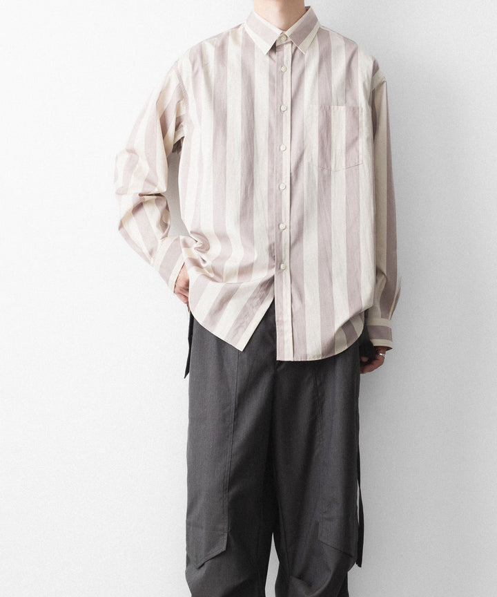 REVERBERATE リバーバレイトのREGULAR COLLAR SHIRT-STのBEIGE×LAVENDER 公式通販サイトsession福岡セレクトショップ