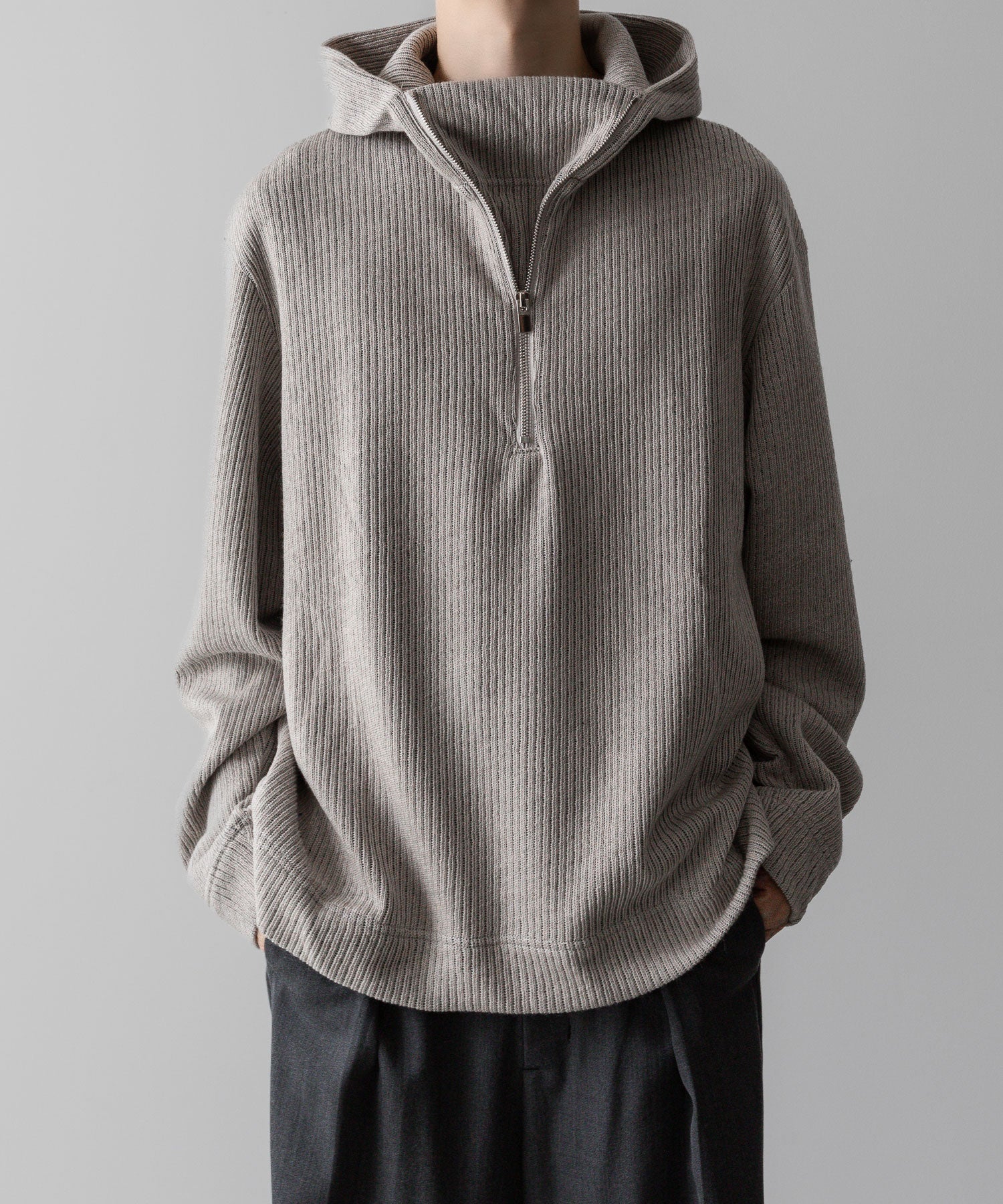 VEIN ヴェインのWO/PE QUARTER GAUGE KNIT HOODED PULLOVER SHIRT - X.OFF WHITEの公式通販サイトsession福岡セレクトショップ