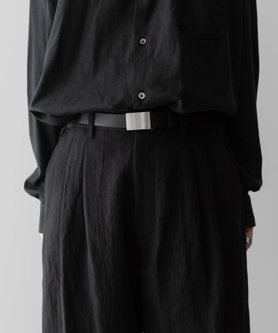ssstein(シュタイン)のLI/NY POPLIN WIDE EASY TROUSERS - BLACKの公式通販サイトsession福岡セレクトショップ