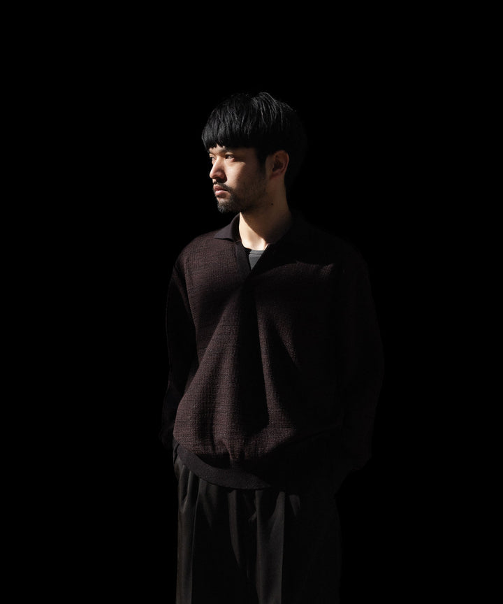 ssstein(シュタイン)のSLUB COTTON KNIT SKIPPER LS - DARK BROWNの公式通販サイトsession福岡セレクトショップ