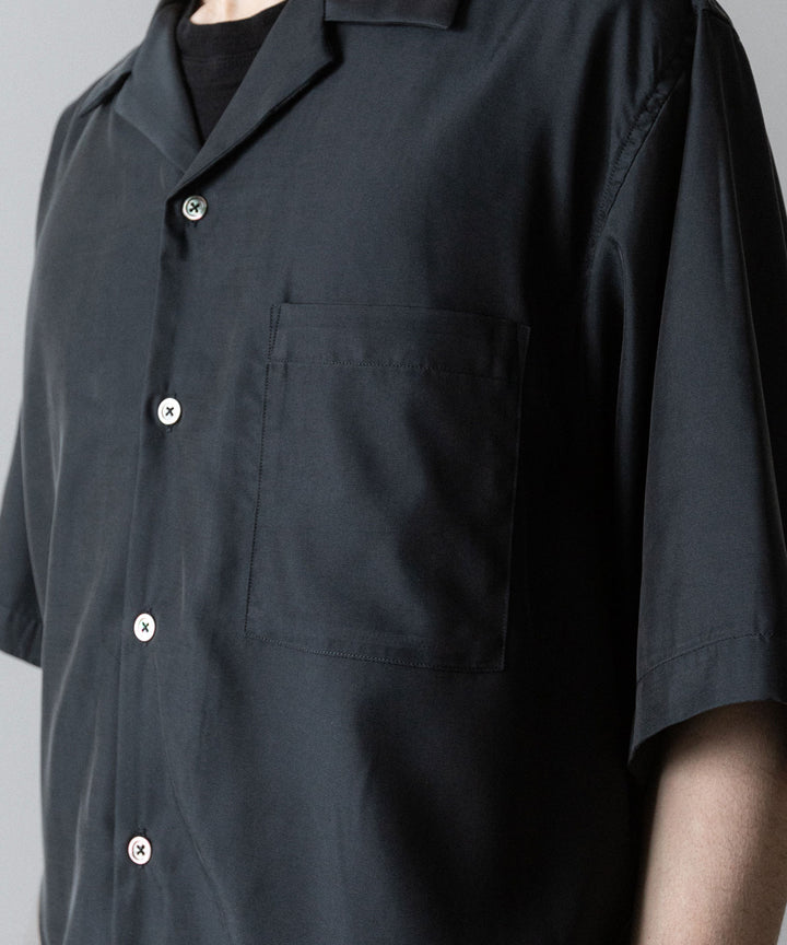 ssstein(シュタイン)のCUPRO TWILL OVERSIZED OPEN COLLAR SS SHIRT - BLACKの公式通販サイトsession福岡セレクトショップ

