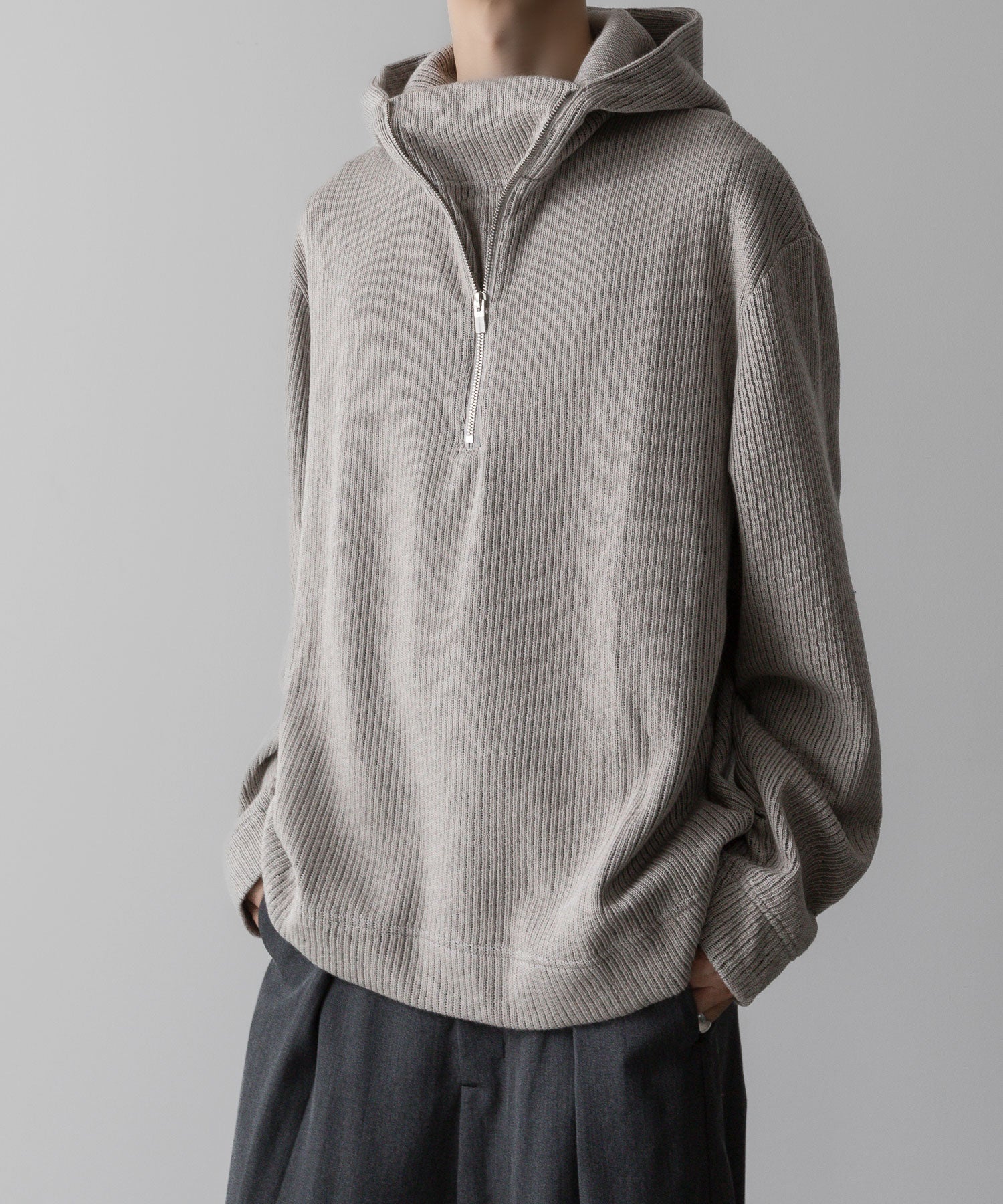 VEIN ヴェインのWO/PE QUARTER GAUGE KNIT HOODED PULLOVER SHIRT - X.OFF WHITEの公式通販サイトsession福岡セレクトショップ