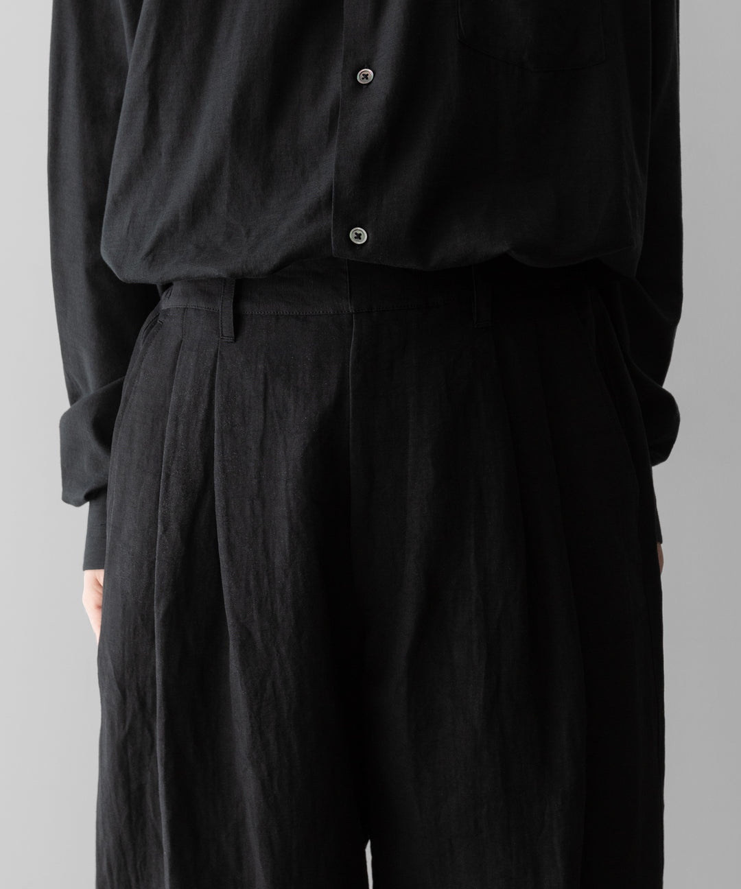 ssstein(シュタイン)のLI/NY POPLIN WIDE EASY TROUSERS - BLACKの公式通販サイトsession福岡セレクトショップ
