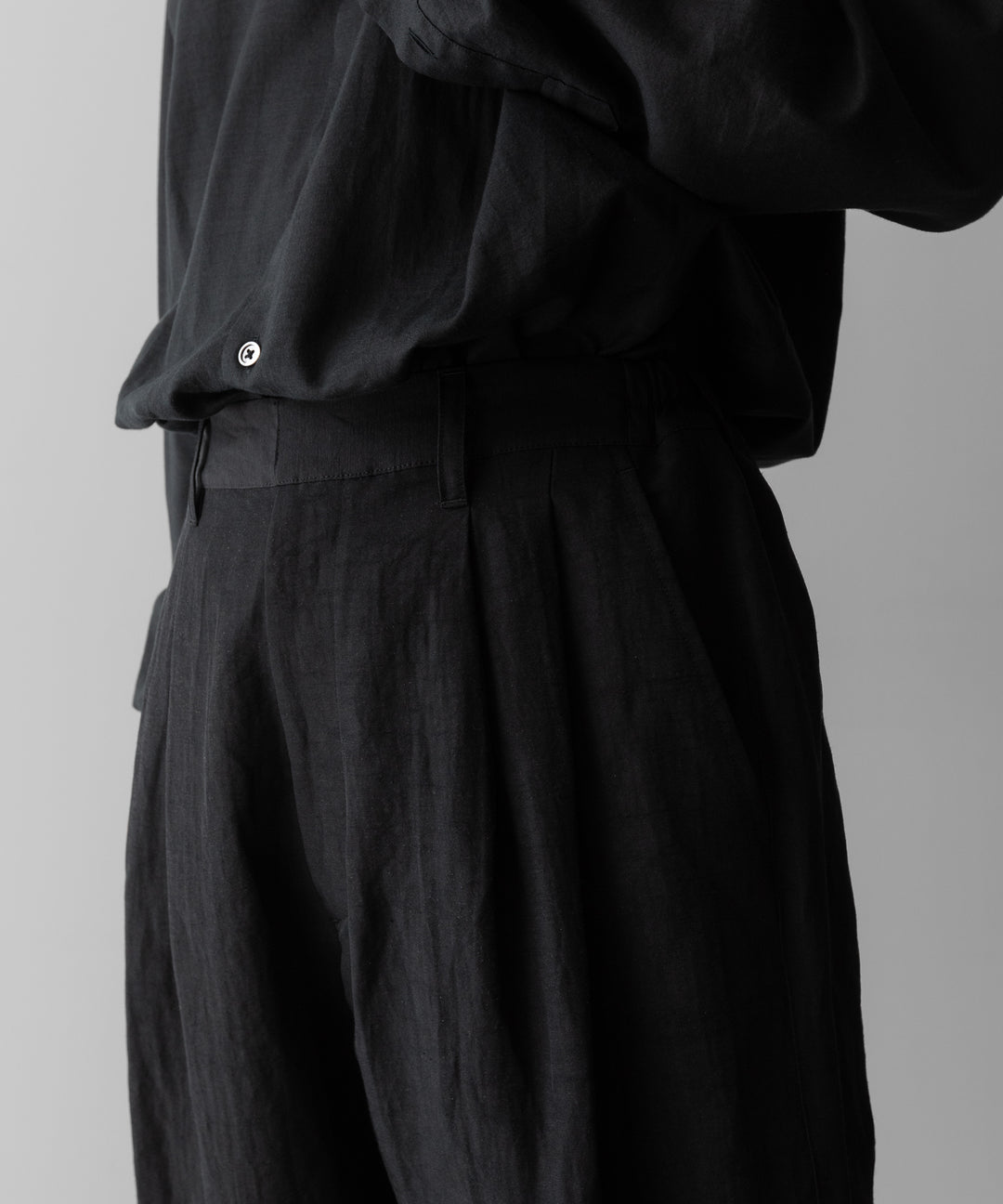 ssstein(シュタイン)のLI/NY POPLIN WIDE EASY TROUSERS - BLACKの公式通販サイトsession福岡セレクトショップ