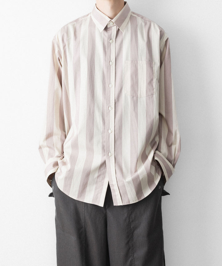 REVERBERATE リバーバレイトのREGULAR COLLAR SHIRT-STのBEIGE×LAVENDER 公式通販サイトsession福岡セレクトショップ