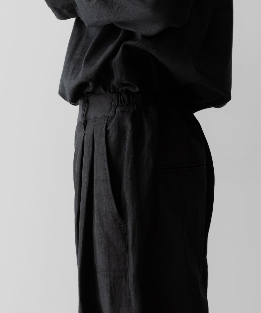 ssstein(シュタイン)のLI/NY POPLIN WIDE EASY TROUSERS - BLACKの公式通販サイトsession福岡セレクトショップ