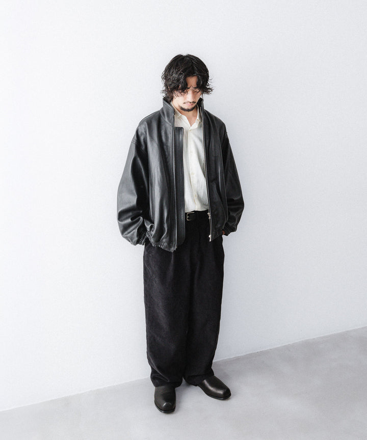 concause-コンコースのCORDUROY WIDE TAPERED SLACKSのBLACK公式通販サイトsession福岡セレクトショップ