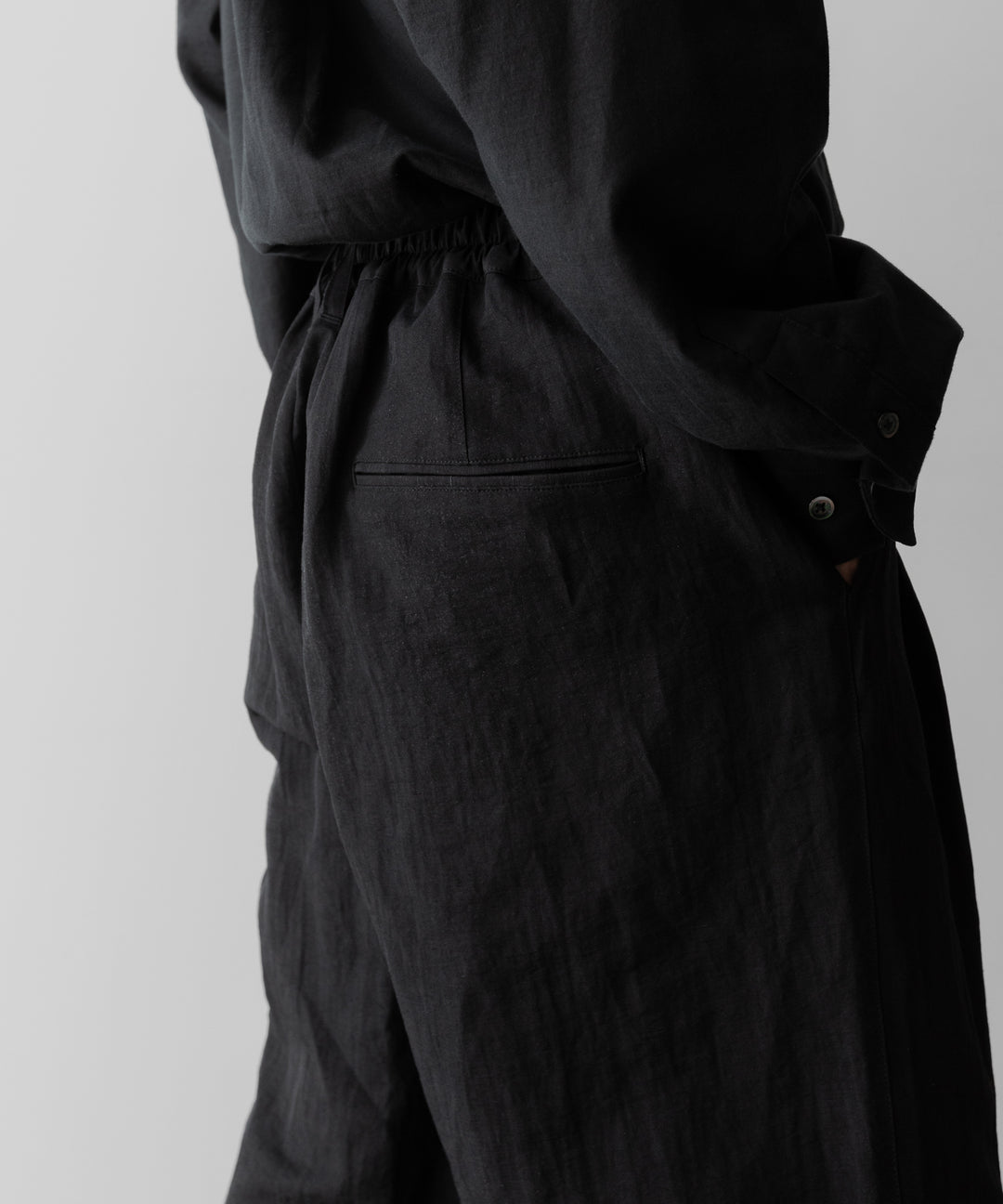 ssstein(シュタイン)のLI/NY POPLIN WIDE EASY TROUSERS - BLACKの公式通販サイトsession福岡セレクトショップ