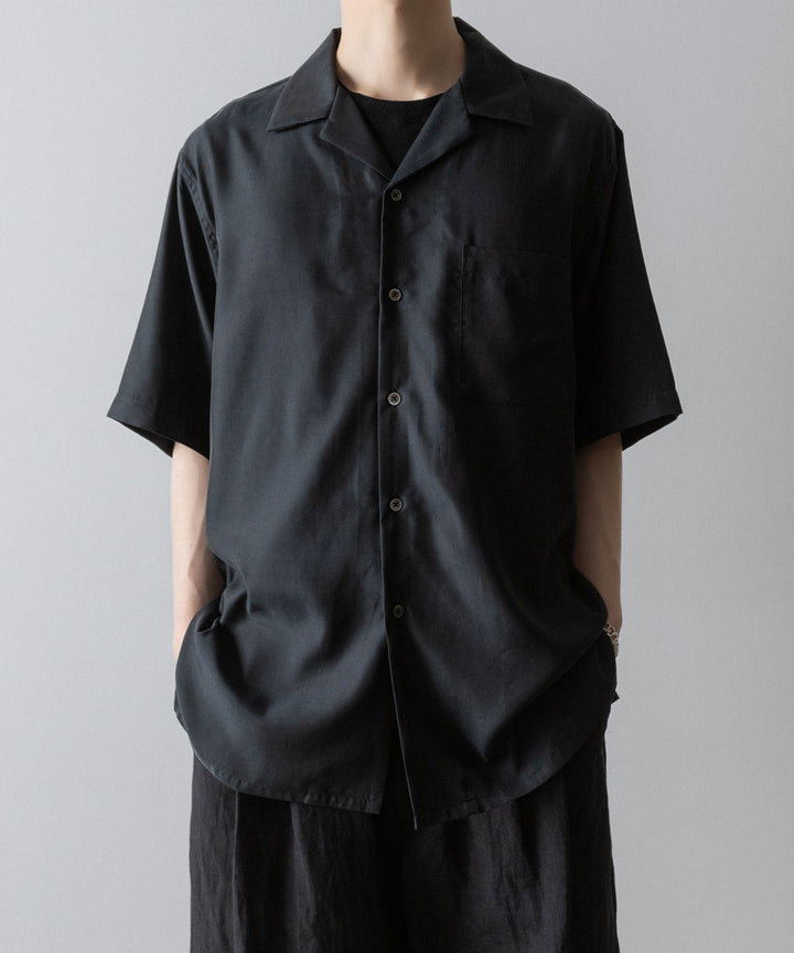 ssstein(シュタイン)のCUPRO TWILL OVERSIZED OPEN COLLAR SS SHIRT - BLACKの公式通販サイトsession福岡セレクトショップ

