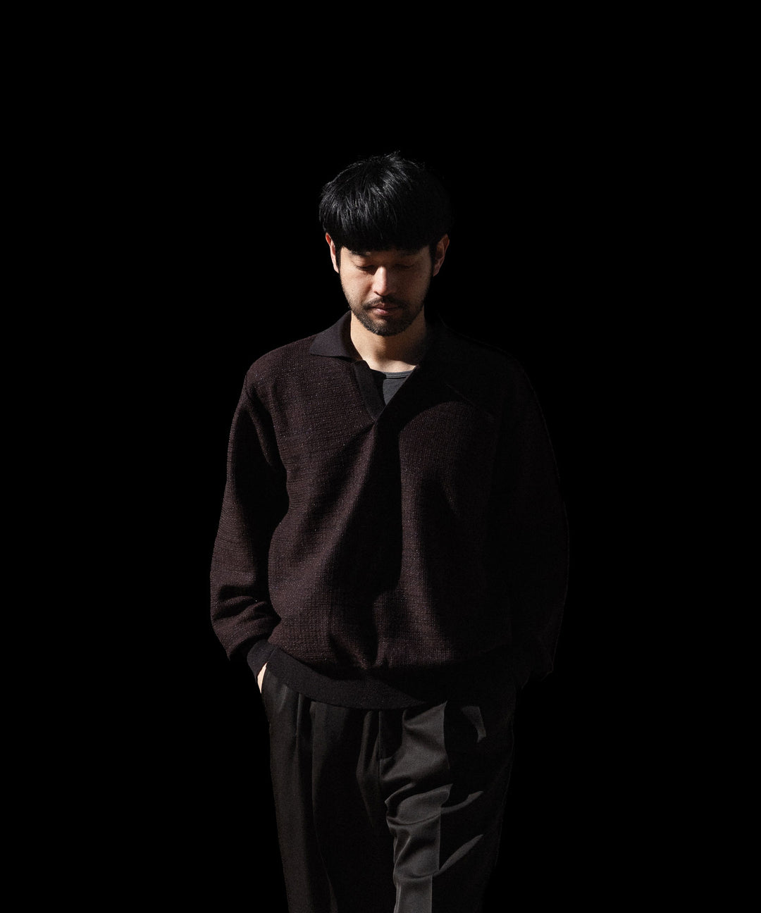 ssstein(シュタイン)のSLUB COTTON KNIT SKIPPER LS - DARK BROWNの公式通販サイトsession福岡セレクトショップ