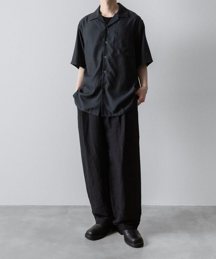 ssstein(シュタイン)のCUPRO TWILL OVERSIZED OPEN COLLAR SS SHIRT - BLACKの公式通販サイトsession福岡セレクトショップ
