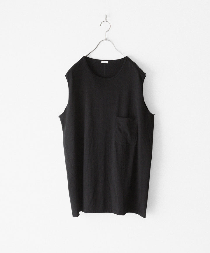 【phebus】COTTN JERSEY SLEEVELESS SHIRT - BLACK