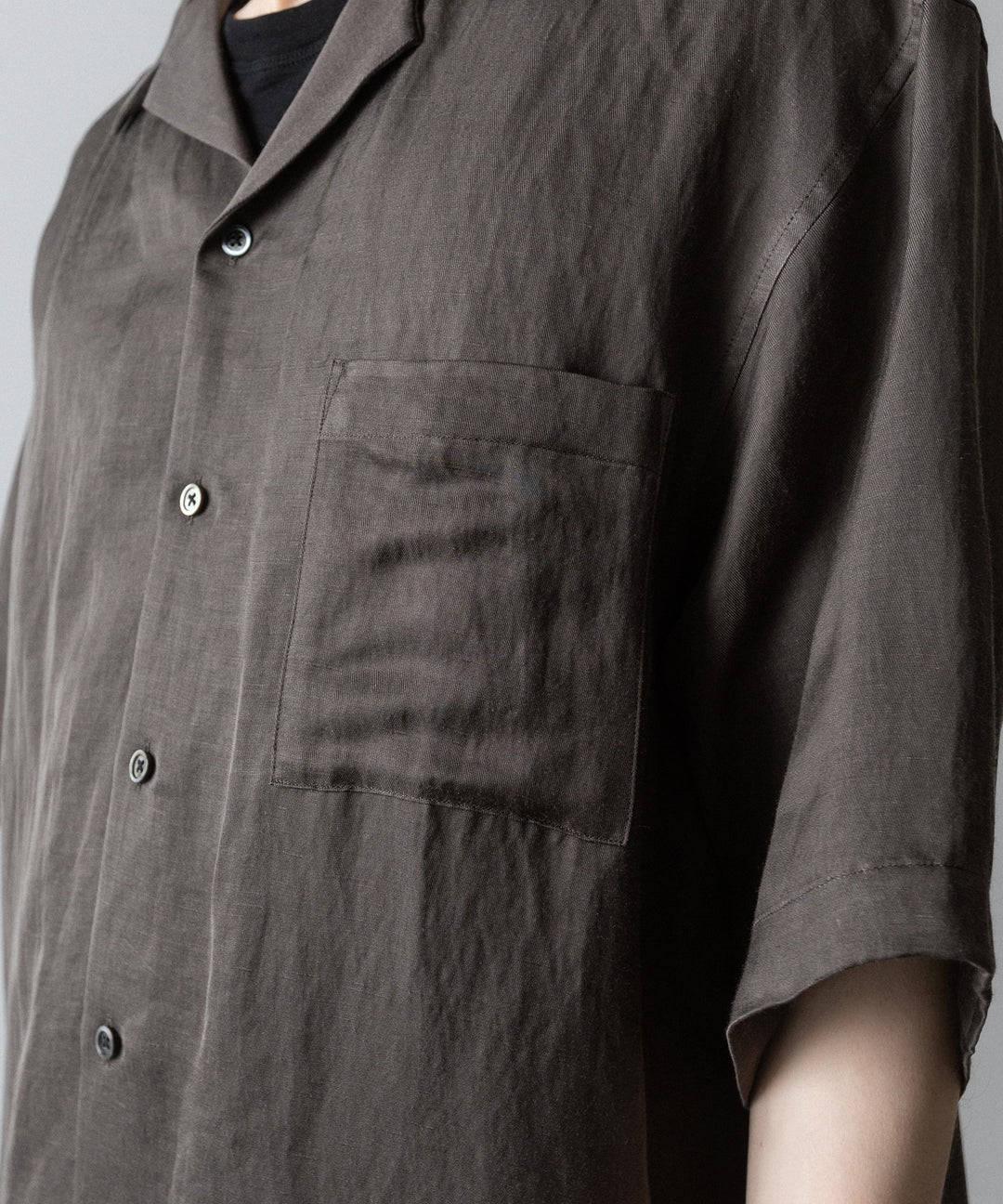 ssstein(シュタイン)のVIS/LI TWILL OVERSIZED OPEN COLLAR SS SHIRT - KHAKIの公式通販サイトsession福岡セレクトショップ