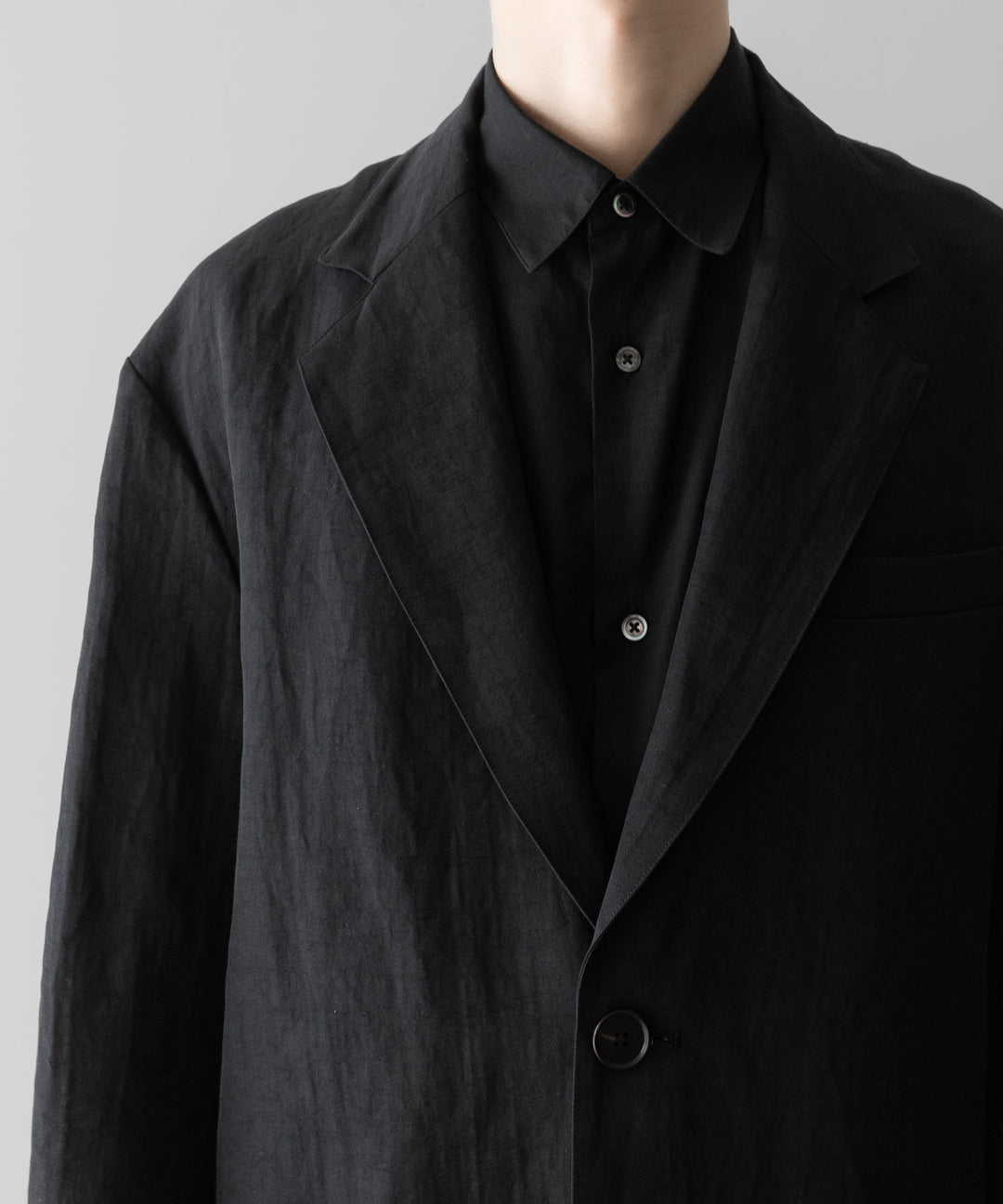 ssstein(シュタイン)のLI/NY POPLIN SINGLE BREASTED JACKET - BLACKの公式通販サイトsession福岡セレクトショップ
