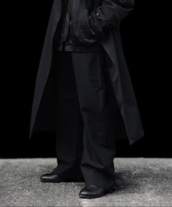 ssstein / シュタイン】DOUBLE WEAVE COTTON ROUND PANTS - BLACK