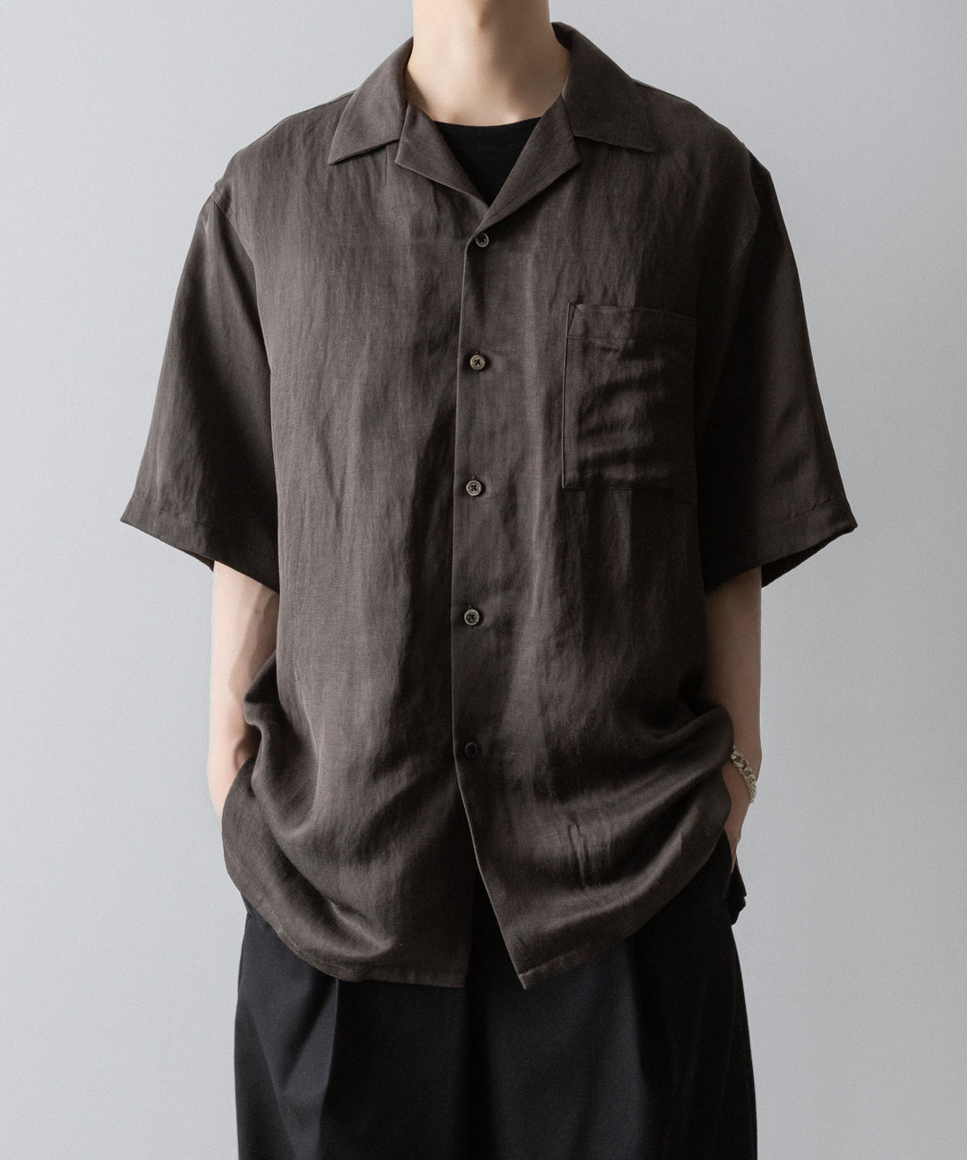 ssstein(シュタイン)のVIS/LI TWILL OVERSIZED OPEN COLLAR SS SHIRT - KHAKIの公式通販サイトsession福岡セレクトショップ