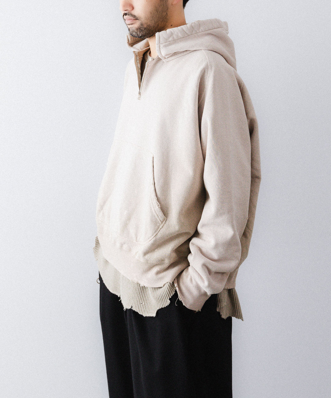 concause-コンコースのFRONT ZIP AFTER HOODIEのBEIGE公式通販サイトsession福岡セレクトショップ