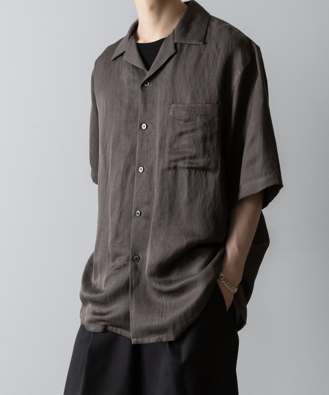 ssstein(シュタイン)のVIS/LI TWILL OVERSIZED OPEN COLLAR SS SHIRT - KHAKIの公式通販サイトsession福岡セレクトショップ
