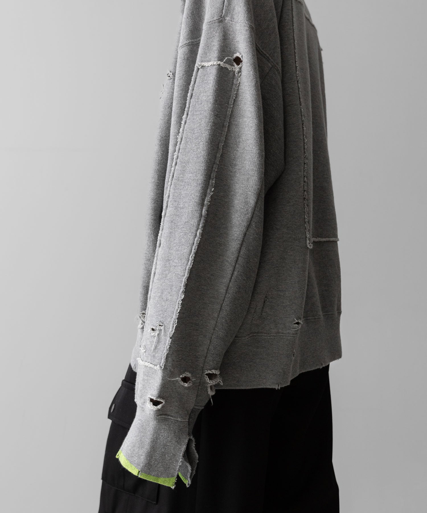 【ssstein】OVERSIZED REBUILD SWEAT LS - TOP GREY