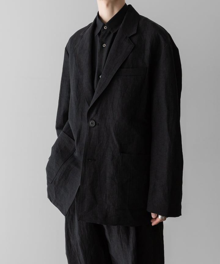 【ssstein】LI/NY POPLIN SINGLE BREASTED JACKET - BLACK