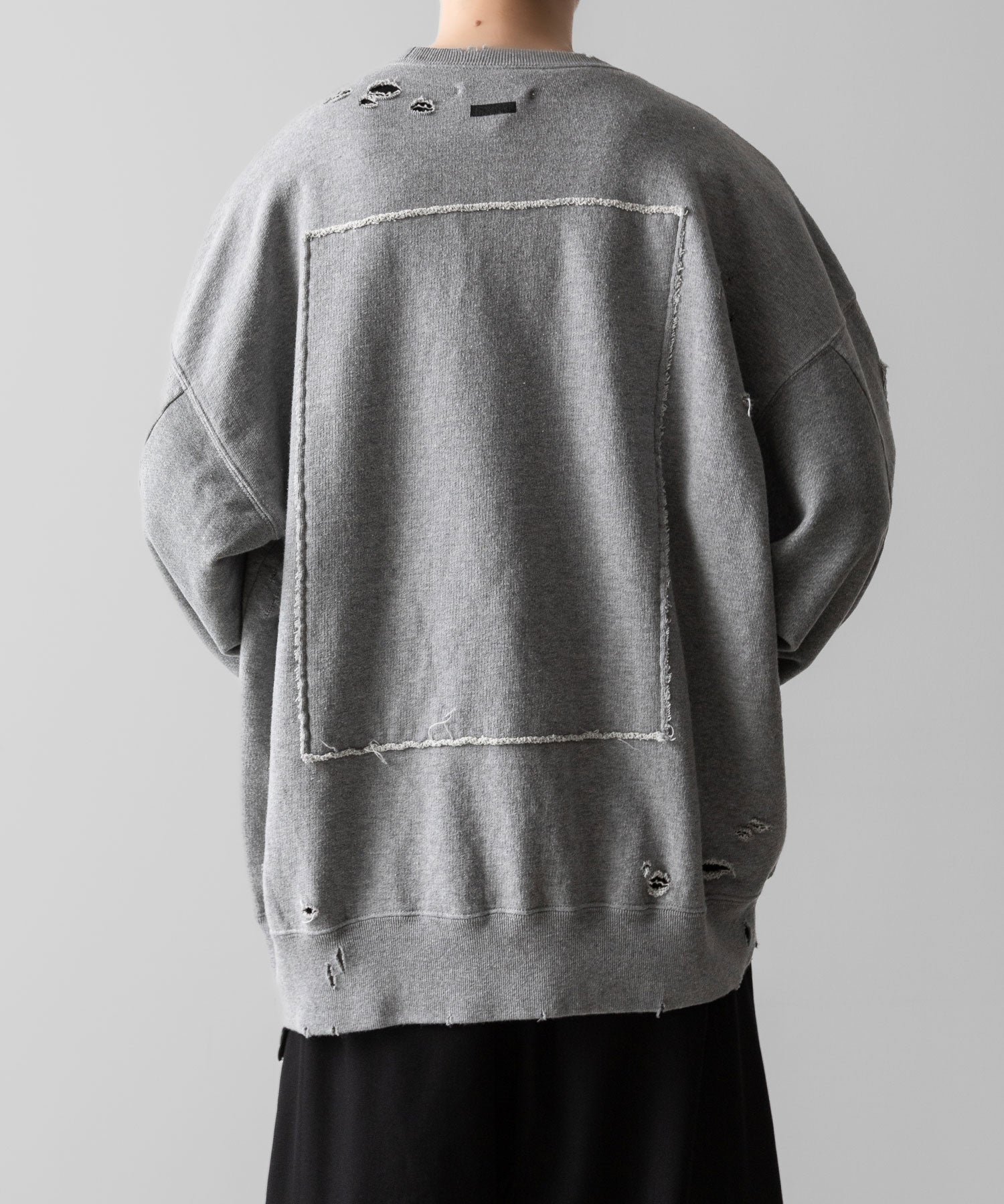 【ssstein】OVERSIZED REBUILD SWEAT LS - TOP GREY