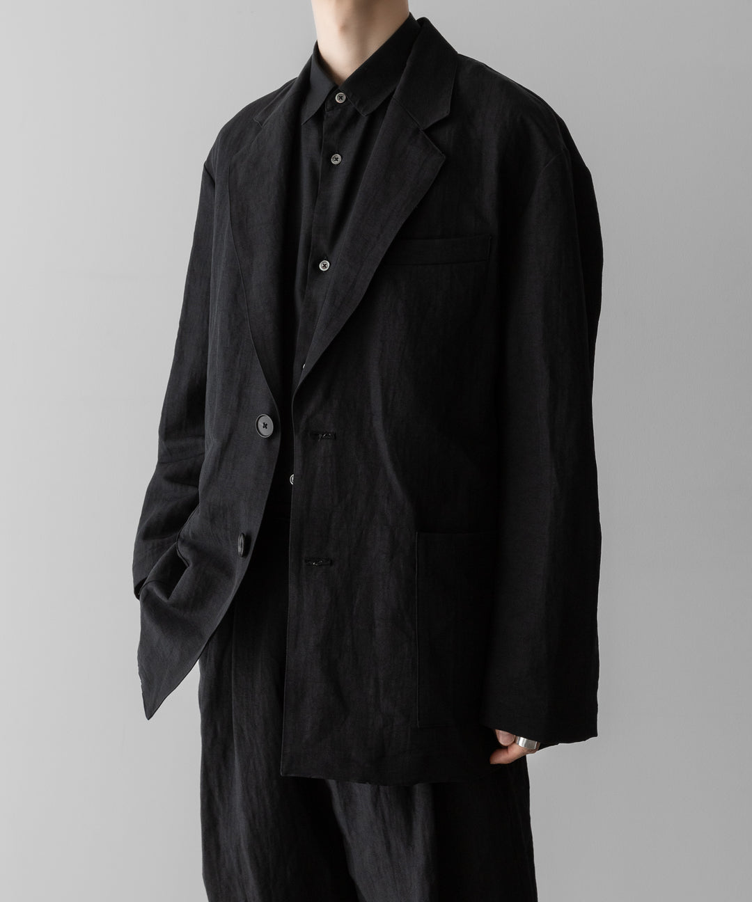 ssstein(シュタイン)のLI/NY POPLIN SINGLE BREASTED JACKET - BLACKの公式通販サイトsession福岡セレクトショップ