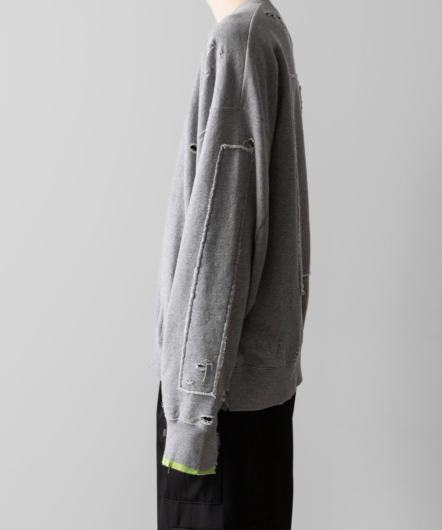 【ssstein】OVERSIZED REBUILD SWEAT LS - TOP GREY