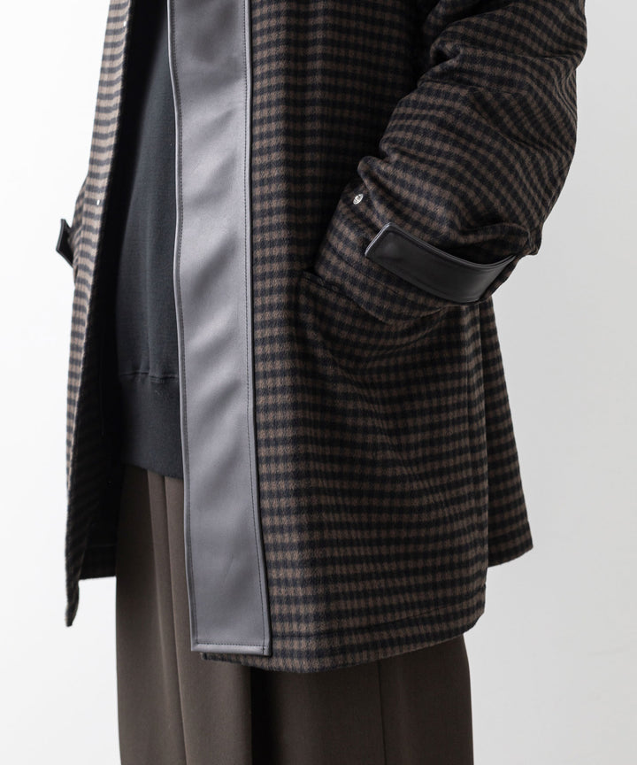 stein(シュタイン)の23AWコレクションLEATHER FLY FRONT LONG JACKETのGINGHAM