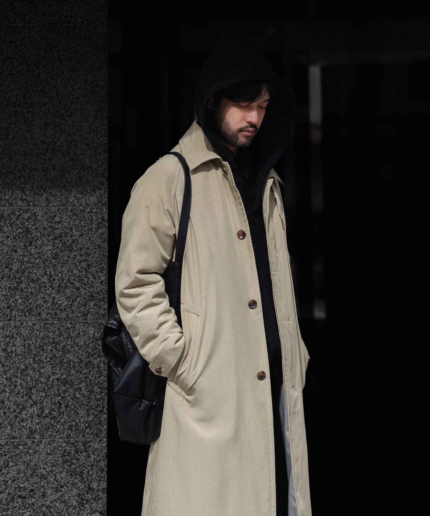 VEIN-ヴェインのFIBRIL POPLIN PADDING BALMACAAN COATのL.BEIGE公式通販サイトsession福岡セレクトショップ