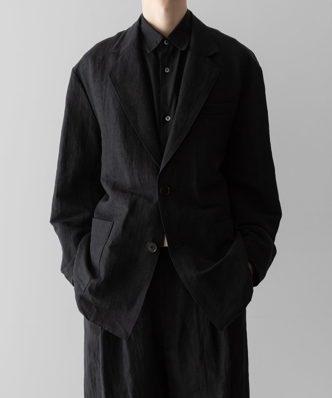 ssstein(シュタイン)のLI/NY POPLIN SINGLE BREASTED JACKET - BLACKの公式通販サイトsession福岡セレクトショップ