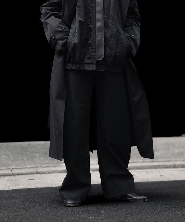 ssstein(シュタイン)のCOTTON SATIN OVERSIZED DOUBLE BREASTED COAT - BLACKの公式通販サイトsession福岡セレクトショップ