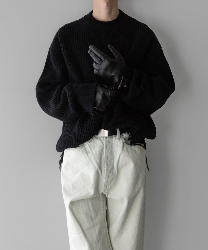 stein(シュタイン)の24SSコレクションMILLED DAMAGE KNIT LSのBLACK 公式通販サイトsession福岡セレクトショップ