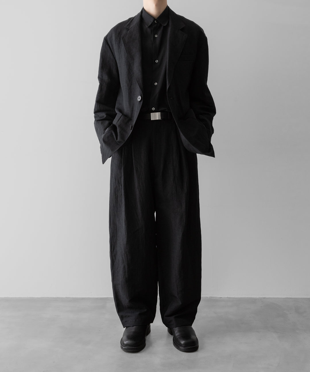ssstein(シュタイン)のLI/NY POPLIN SINGLE BREASTED JACKET - BLACKの公式通販サイトsession福岡セレクトショップ