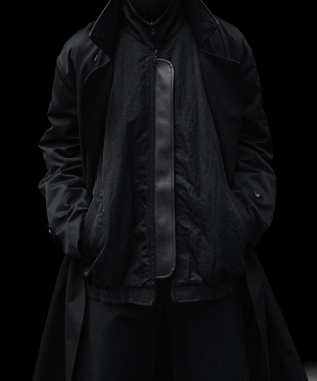 ssstein(シュタイン)のCOTTON SATIN OVERSIZED DOUBLE BREASTED COAT - BLACKの公式通販サイトsession福岡セレクトショップ