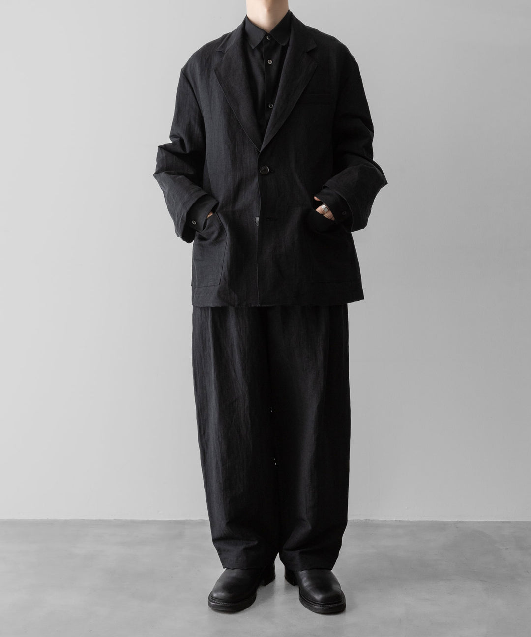 ssstein(シュタイン)のLI/NY POPLIN WIDE EASY TROUSERS - BLACKの公式通販サイトsession福岡セレクトショップ
