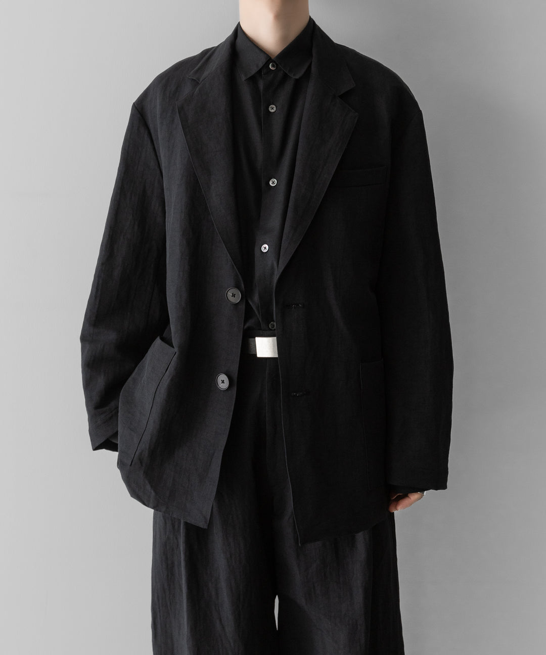 ssstein(シュタイン)のLI/NY POPLIN SINGLE BREASTED JACKET - BLACKの公式通販サイトsession福岡セレクトショップ