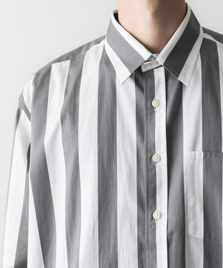 REVERBERATE リバーバレイトのREGULAR COLLAR SHIRT-STのWHITE×CHARCOAL 公式通販サイトsession福岡セレクトショップ
