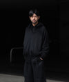 【 VEIN 】JUMBERCA TERRY SLIT HOODIE - BLACK