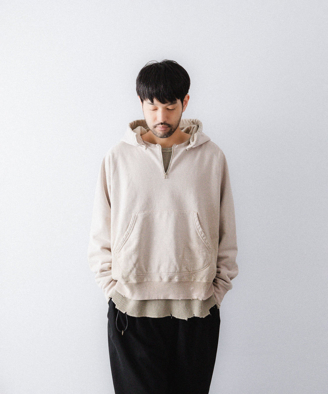 concause-コンコースのFRONT ZIP AFTER HOODIEのBEIGE公式通販サイトsession福岡セレクトショップ