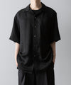 【ssstein】VIS/LI TWILL OVERSIZED OPEN COLLAR SS SHIRT - BLACK