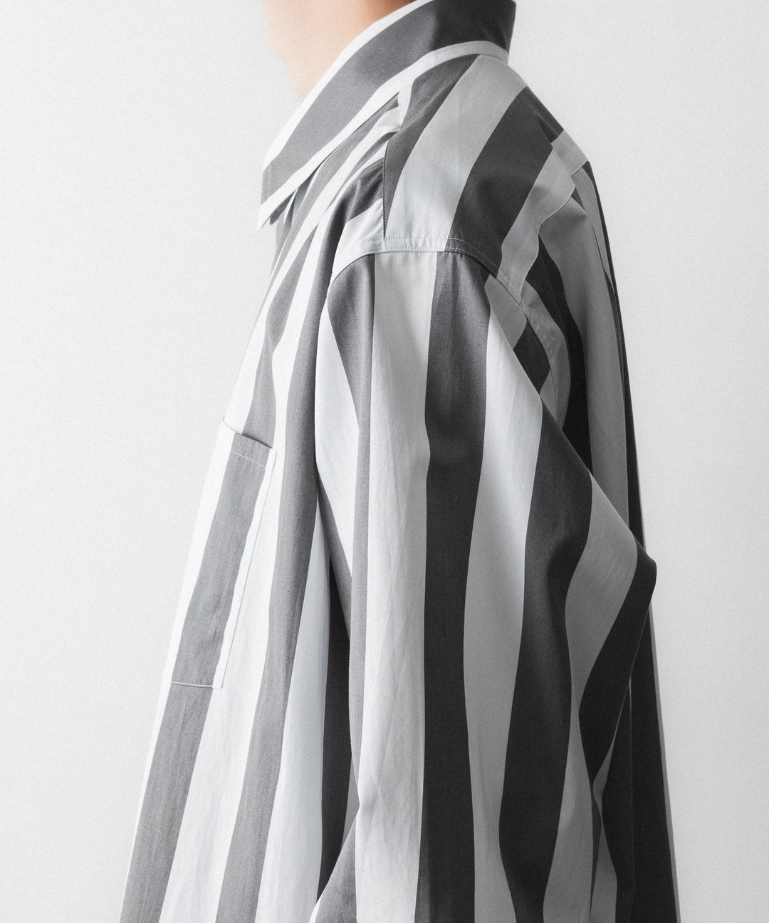 REVERBERATE リバーバレイトのREGULAR COLLAR SHIRT-STのWHITE×CHARCOAL 公式通販サイトsession福岡セレクトショップ
