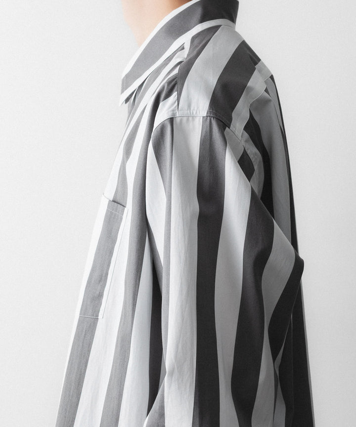 REVERBERATE リバーバレイトのREGULAR COLLAR SHIRT-STのWHITE×CHARCOAL 公式通販サイトsession福岡セレクトショップ