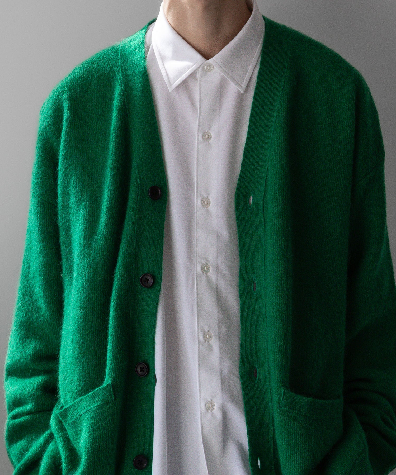 国産品 mohair kid stein トップス cardigan green 22aw トップス 