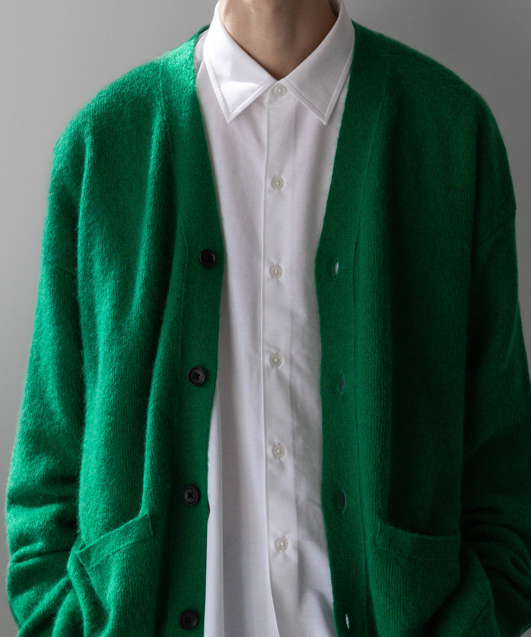 stein(シュタイン)のEXTRA FINE KID MOHAIR CARDIGANのGREEN 公式通販サイト session福岡セレクトショップ