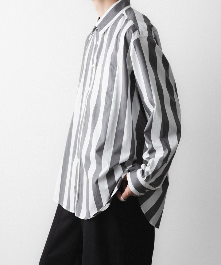 REVERBERATE リバーバレイトのREGULAR COLLAR SHIRT-STのWHITE×CHARCOAL 公式通販サイトsession福岡セレクトショップ