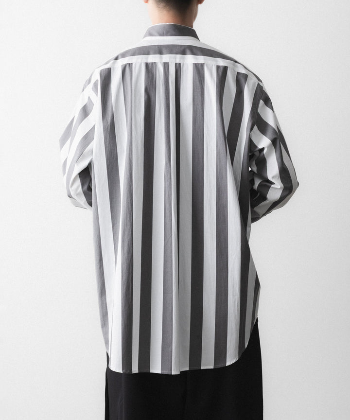 REVERBERATE リバーバレイトのREGULAR COLLAR SHIRT-STのWHITE×CHARCOAL 公式通販サイトsession福岡セレクトショップ