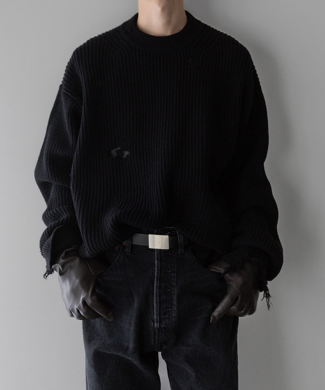 stein(シュタイン)の24SSコレクションLEATHER BELT ( PLAIN BUCKLE )のBLACK公式通販サイトsession福岡セレクトショップ